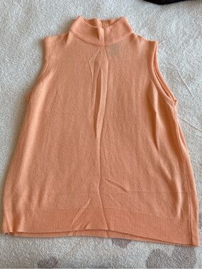 Designers Originals Peach Sleeveless Mock Neck Knit Top